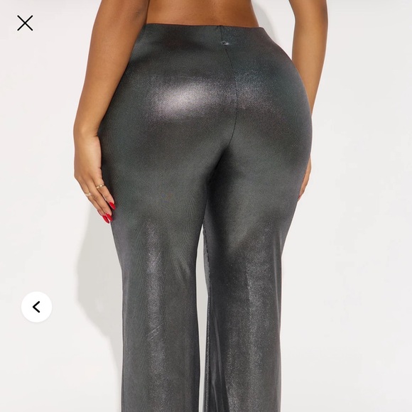 Show Stopper Metallic Wide Leg Pant 31″ - Silver - Picture 3 of 3